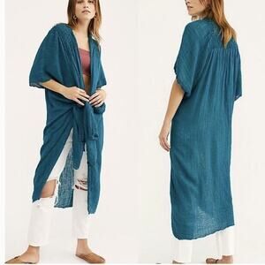 Free People Teal Kimono Cardigan